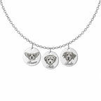 Pet portrait necklace with detailed engraving