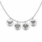 Pet portrait necklace with detailed engraving