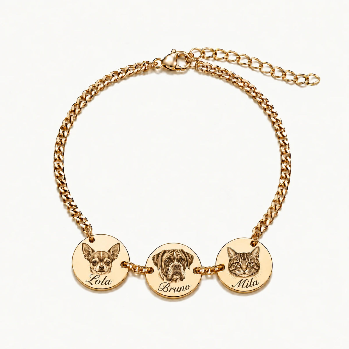 Personalisierter Schmuck mit detailreicher Tierporträt-Etching-Gravur