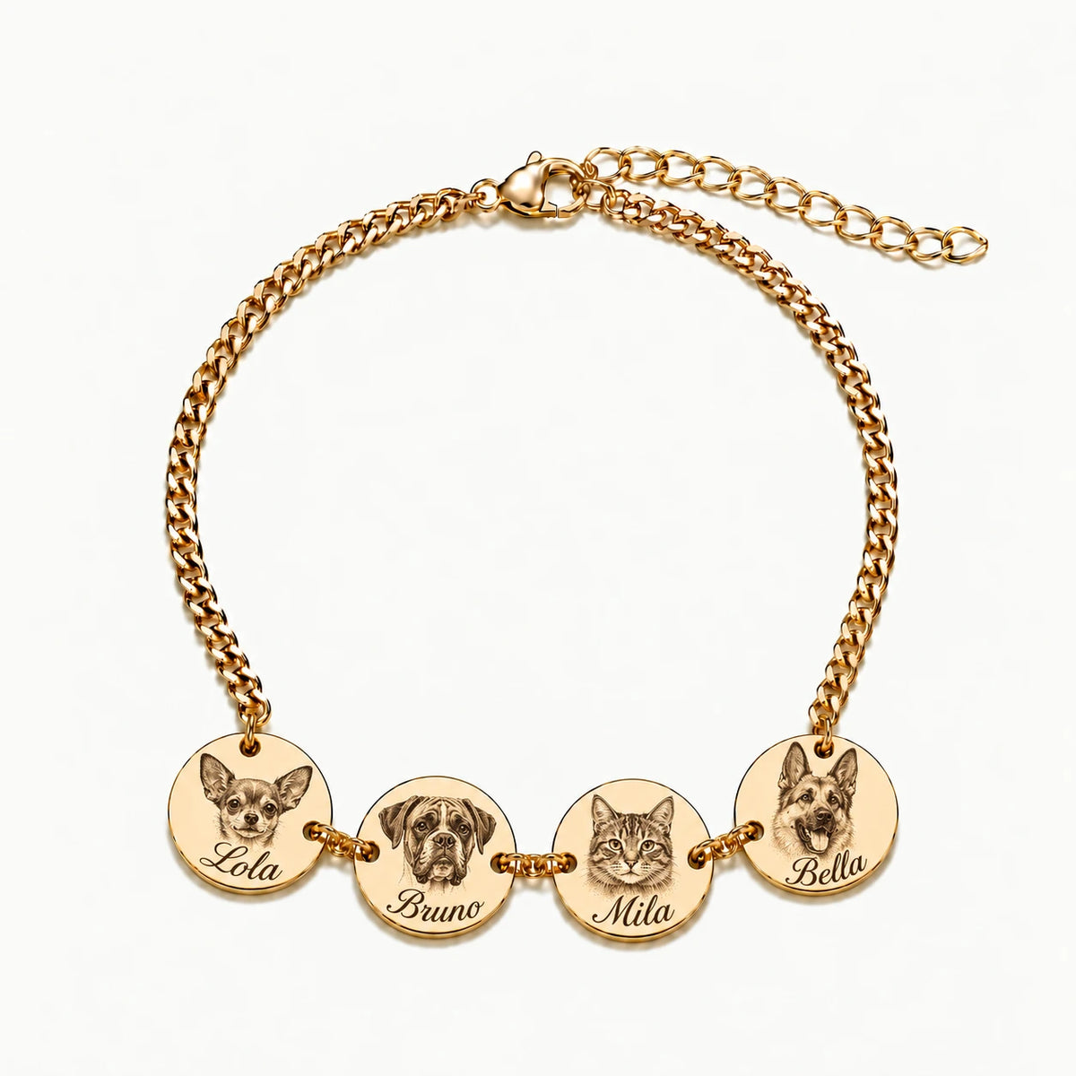 Personalisierter Schmuck mit detailreicher Tierporträt-Etching-Gravur