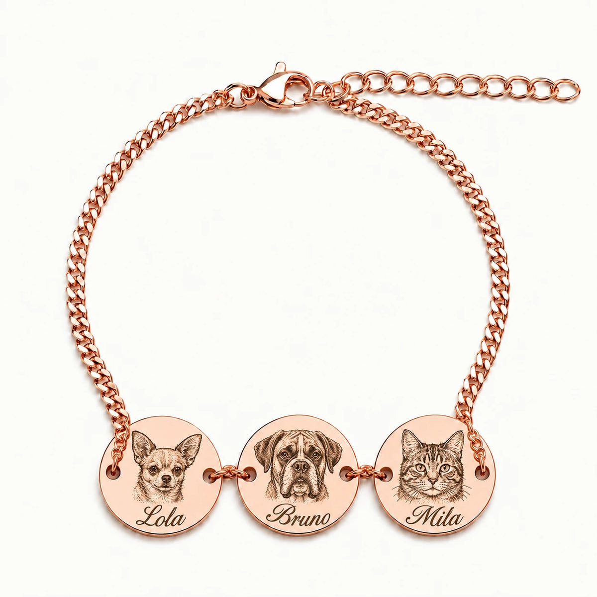 Personalisierter Schmuck mit detailreicher Tierporträt-Etching-Gravur