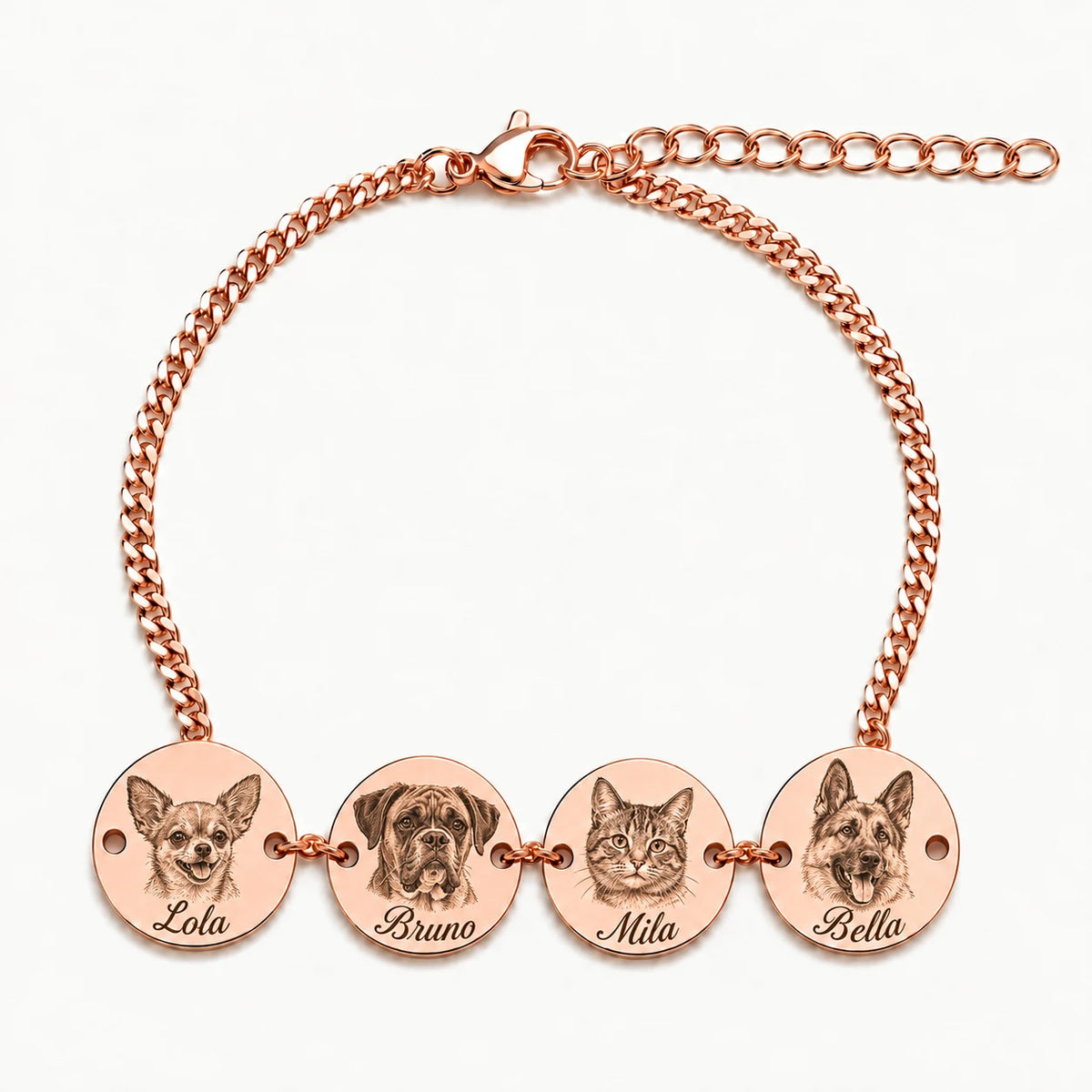 Personalisierter Schmuck mit detailreicher Tierporträt-Etching-Gravur