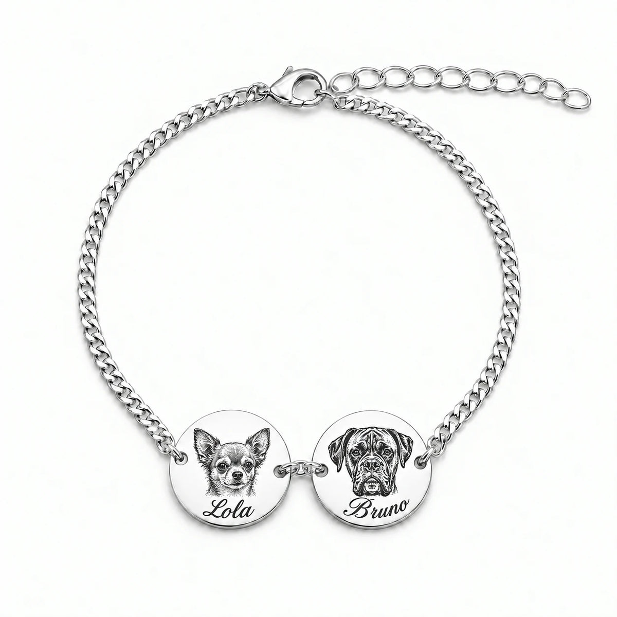 Personalisierter Schmuck mit detailreicher Tierporträt-Etching-Gravur
