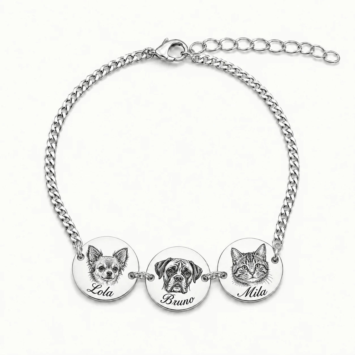 Personalisierter Schmuck mit detailreicher Tierporträt-Etching-Gravur