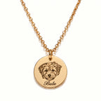 Personalized jewelry featuring your pet's engraved portrait and name