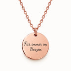 Back engraving example on 18K rose gold-plated Forever Close necklace