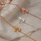 Personalized two-heart bracelet with pet name and paw motif – product detail 1 – Treuespur