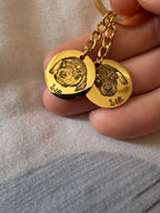 Customer photo of keychain with two Willi portraits