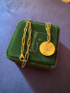 Customer photo of paperclip necklace with Rudi engraving
