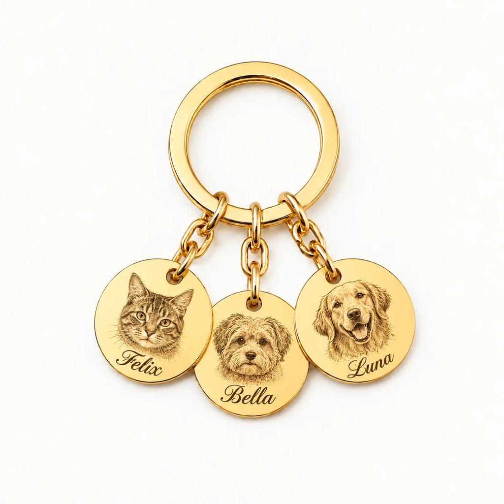 Personalized pet jewelry with a detailed engraved portrait