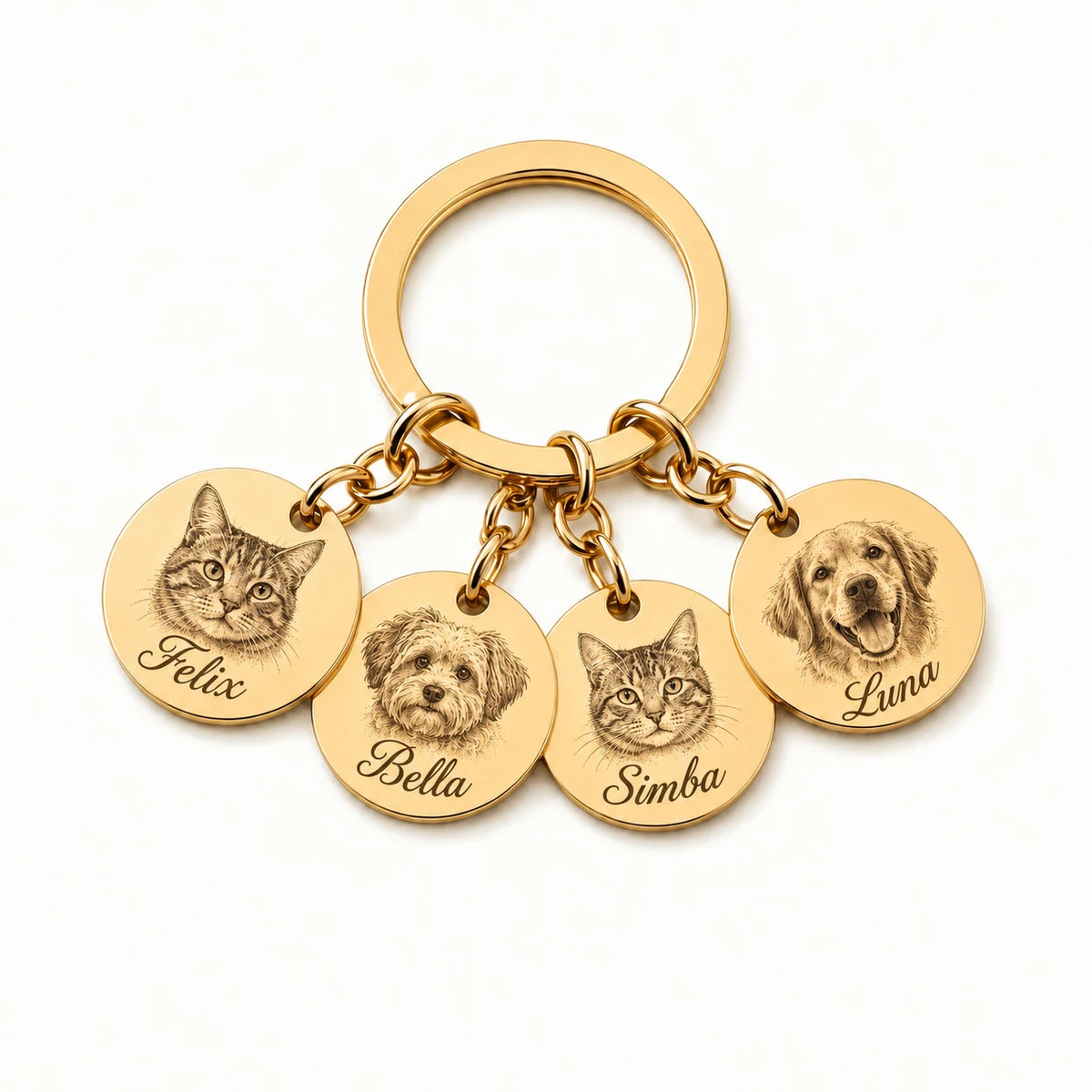 Personalisierter Schmuck mit detailreicher Tierporträt-Etching-Gravur