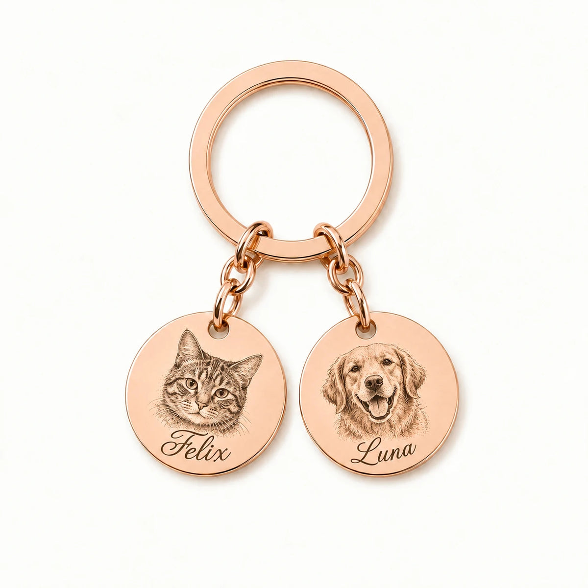 Personalisierter Schmuck mit detailreicher Tierporträt-Etching-Gravur
