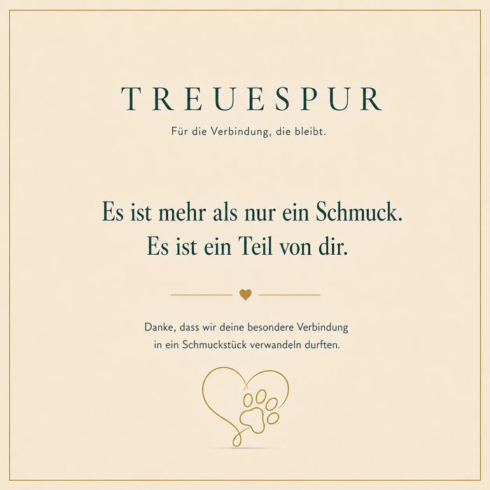 Treuespur Karte mit liebevoller Botschaft
